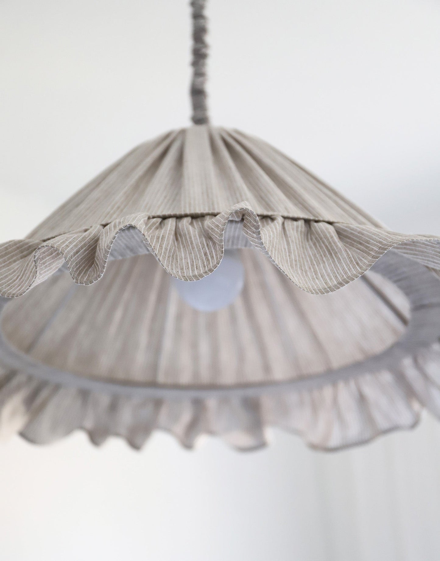 Emilia Pendant Light - Fine Olive Stripes