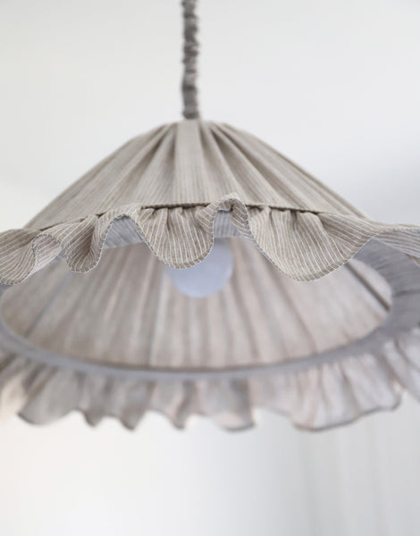 Emilia Pendant Light - Fine Olive Stripes