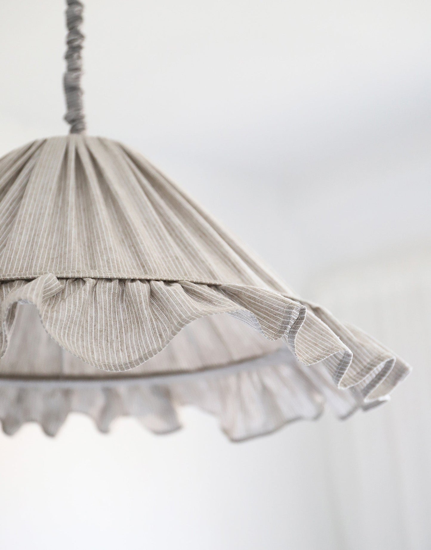 Emilia Pendant Light - Fine Olive Stripes