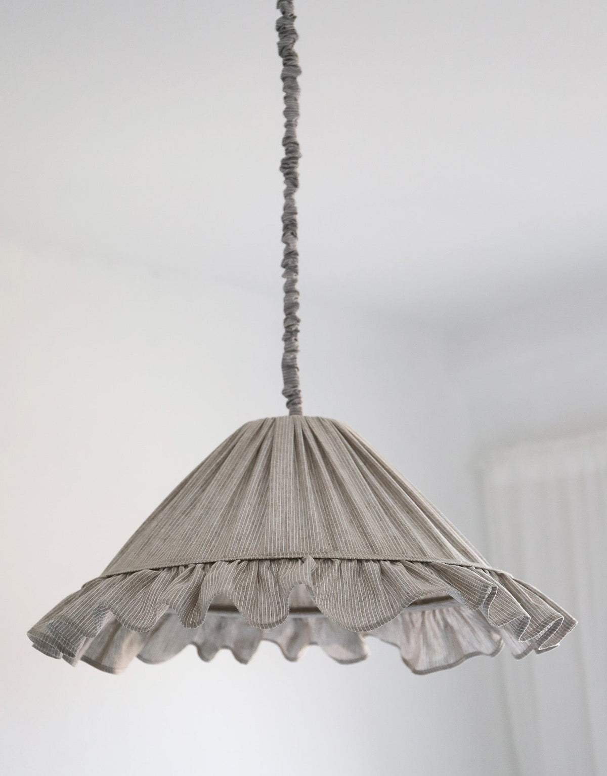 Emilia Pendant Light - Fine Olive Stripes