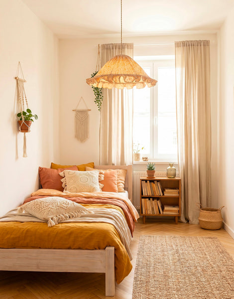 Conical Pendant Light With Ruffle Emilia “Fleurettes”