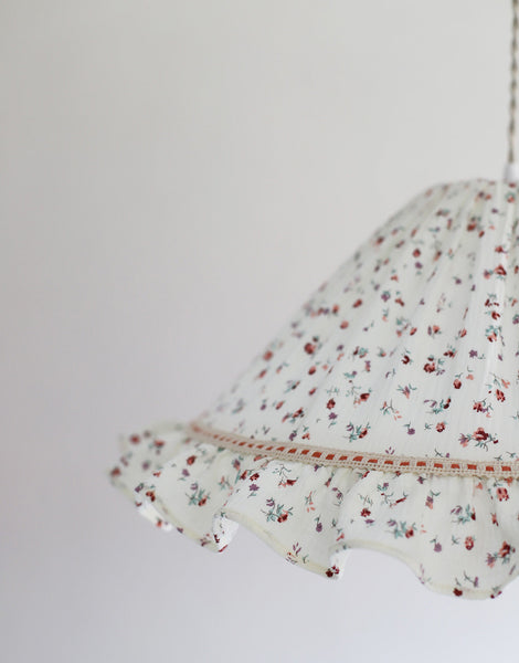 Emilia Conical Pendant Light with Ruffle in ‘Tiny Flowers’ Print
