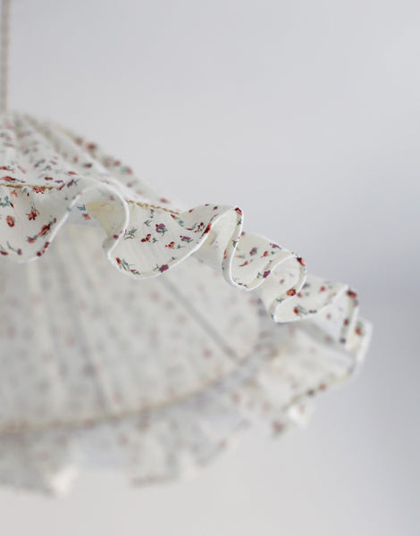 Emilia Conical Pendant Light with Ruffle in ‘Tiny Flowers’ Print