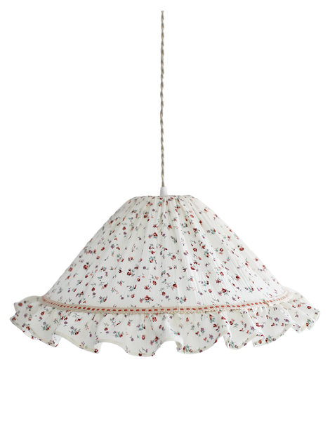 Emilia Conical Pendant Light with Ruffle in ‘Tiny Flowers’ Print