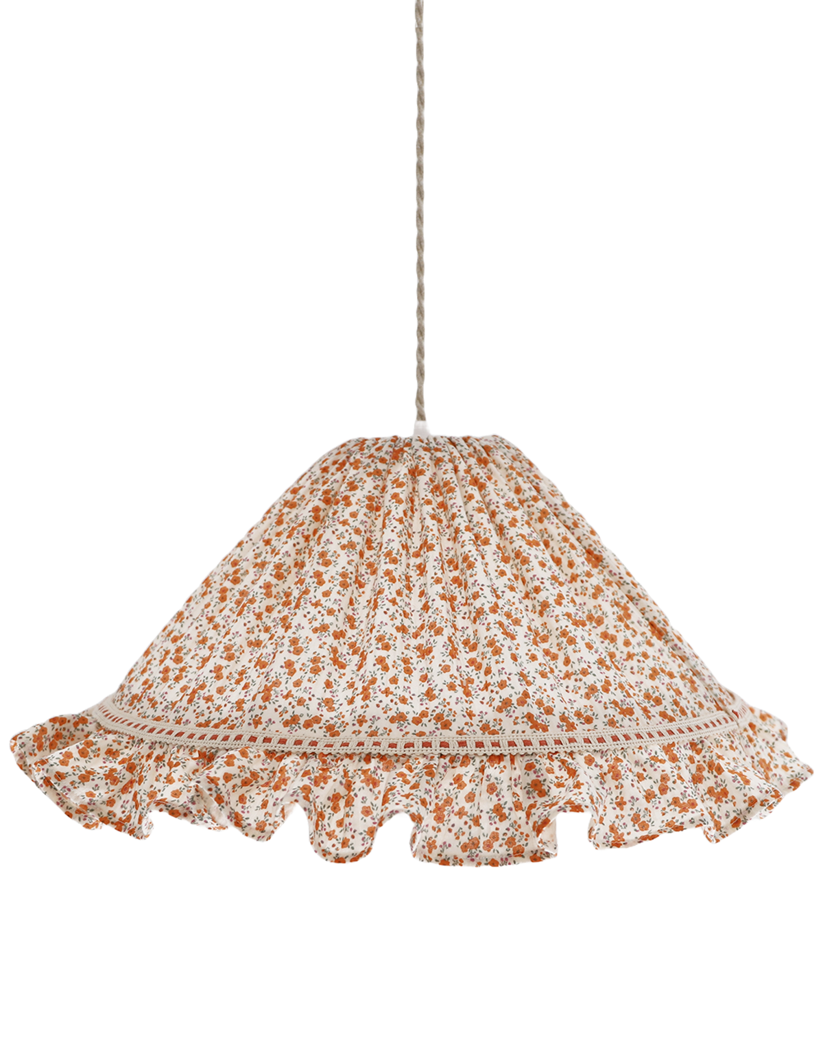 Conical Pendant Light With Ruffle Emilia “Fleurettes”