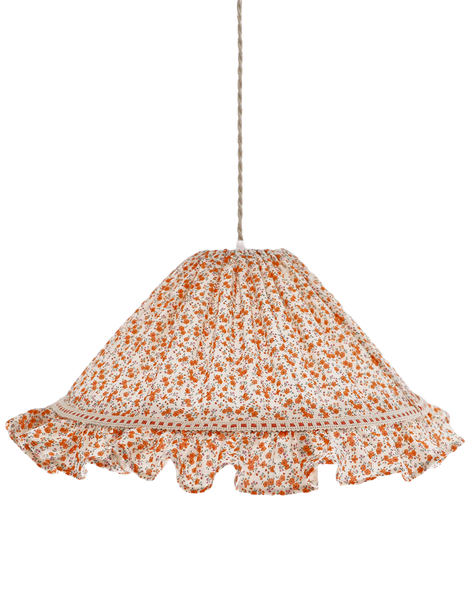 Conical Pendant Light With Ruffle Emilia “Fleurettes”