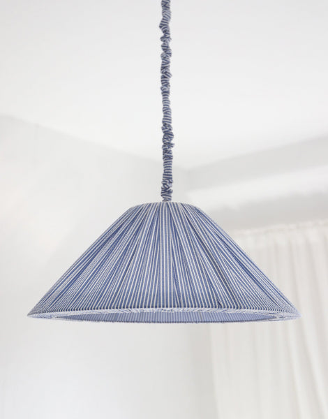 Malala "Marina" Conical Pendant Light with Fine Stripes