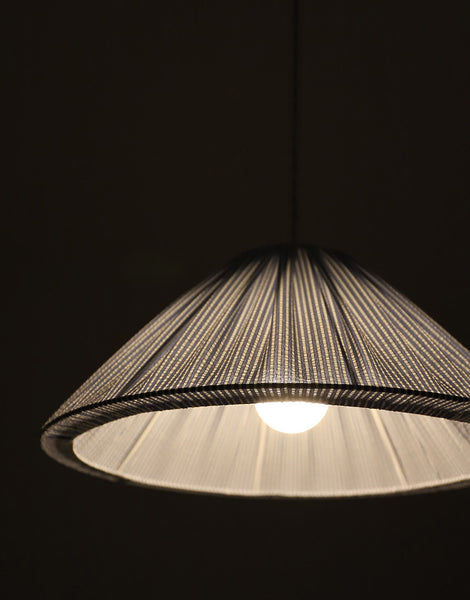 Malala "Marina" Conical Pendant Light with Fine Stripes