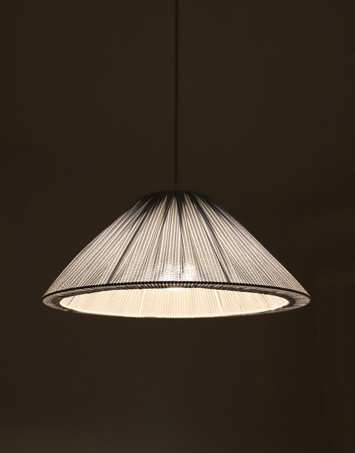 Malala "Marina" Conical Pendant Light with Fine Stripes