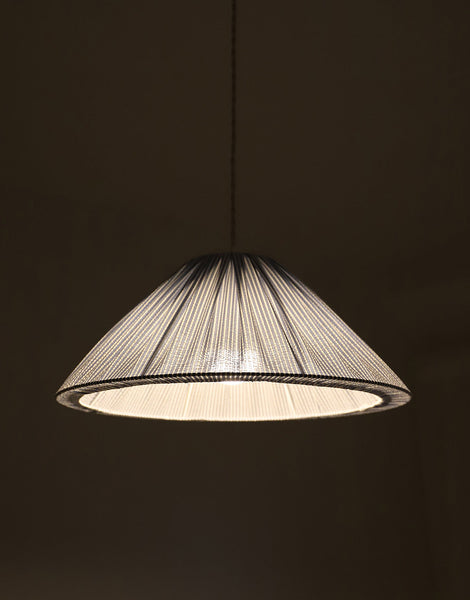 Malala "Marina" Conical Pendant Light with Fine Stripes