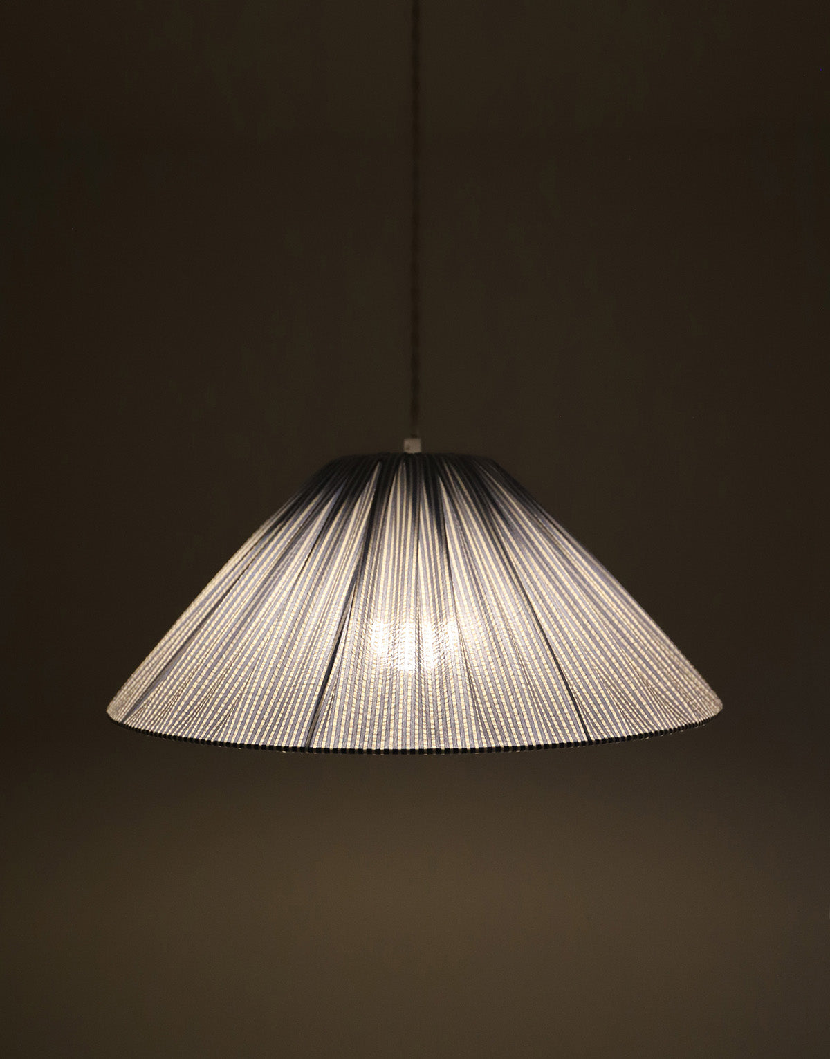 Malala "Marina" Conical Pendant Light with Fine Stripes