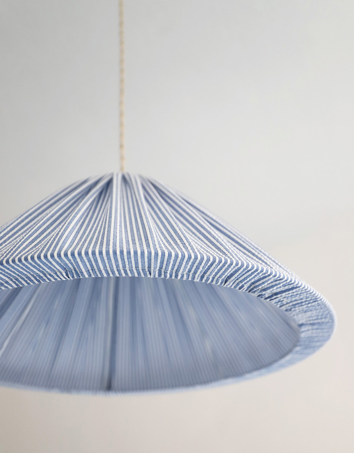 Malala "Marina" Conical Pendant Light with Fine Stripes
