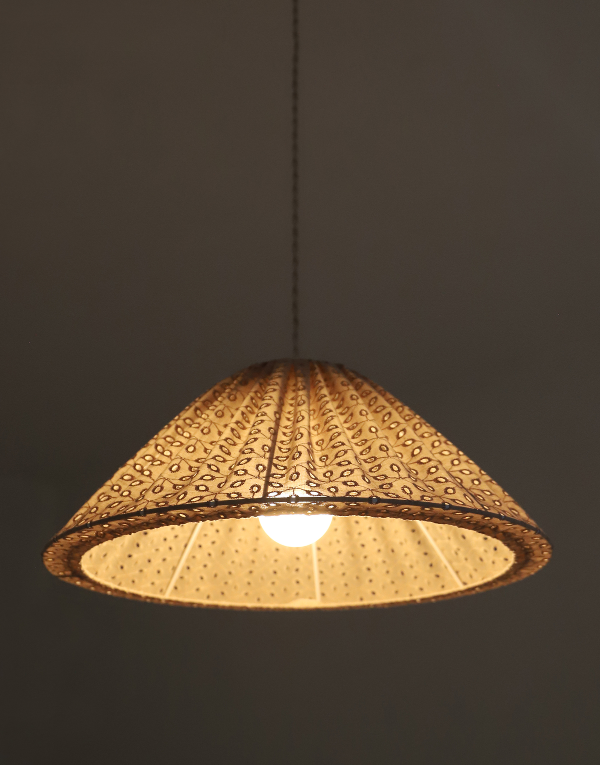 Conical Pendant Light Openwork Malala “Broderie Anglaise”