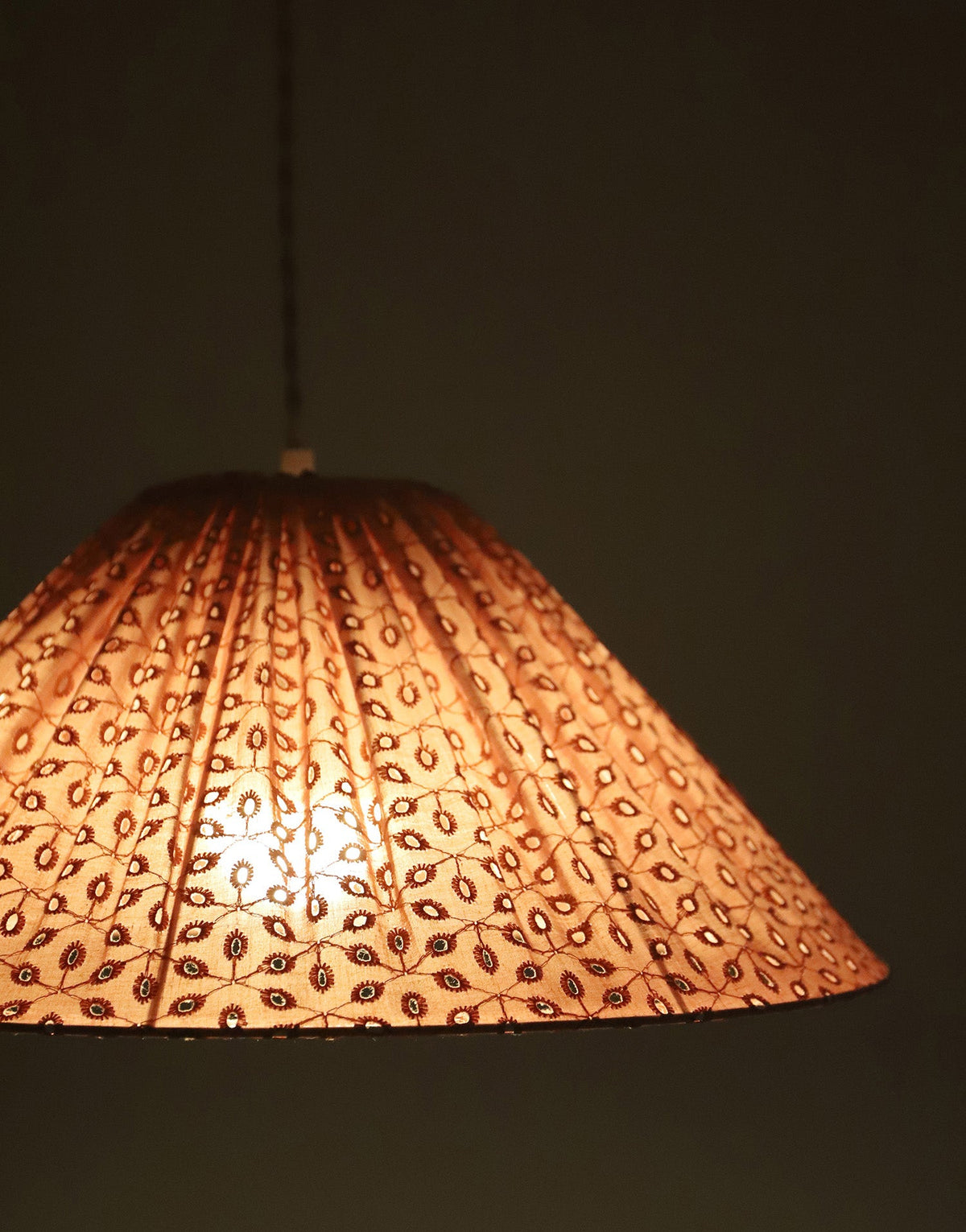 Conical Pendant Light Openwork Malala “Broderie Anglaise”