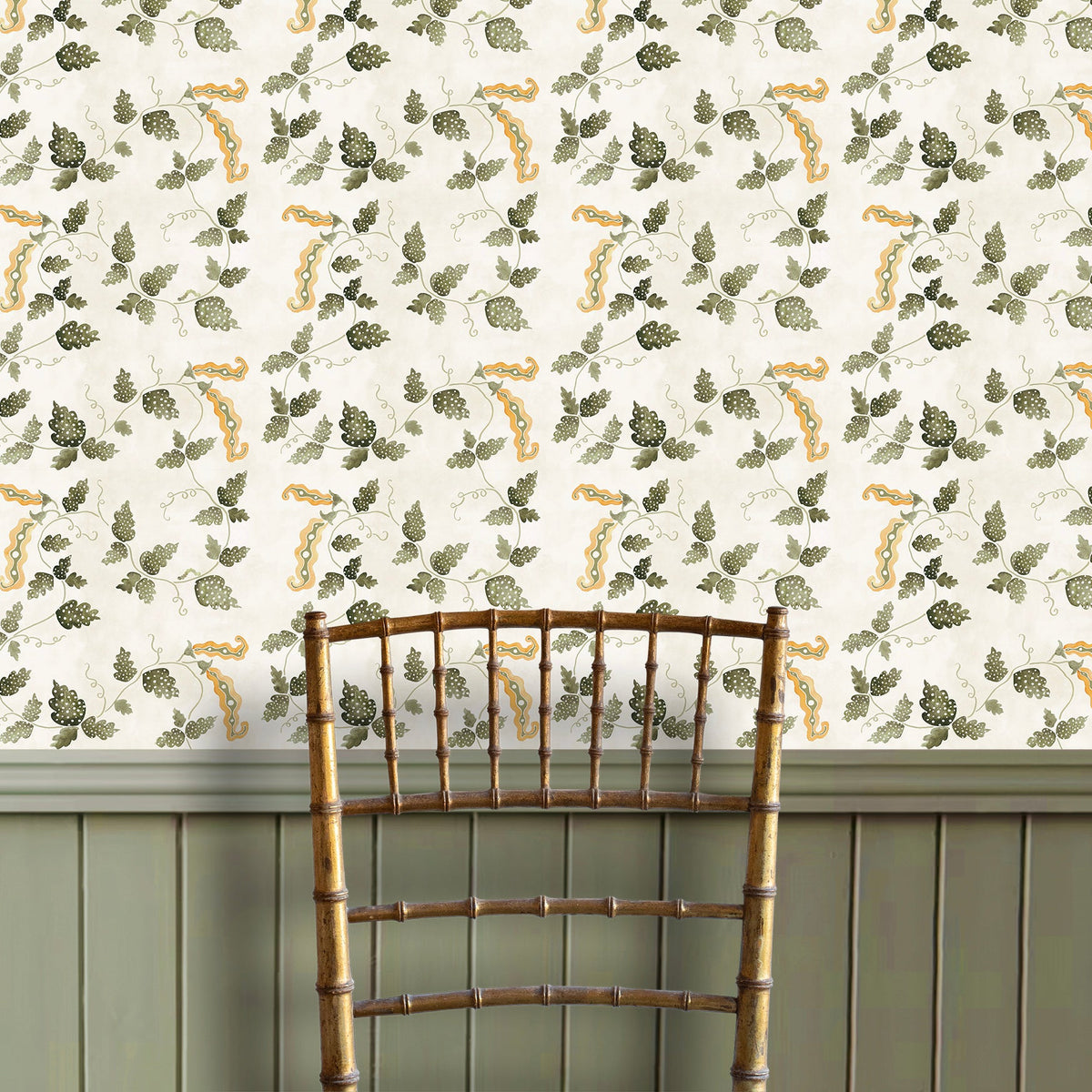 Sweetest Pea Wallpaper -  Olive