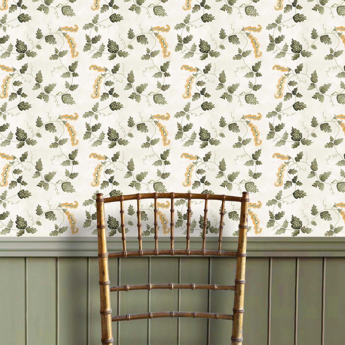 Sweetest Pea Wallpaper -  Olive