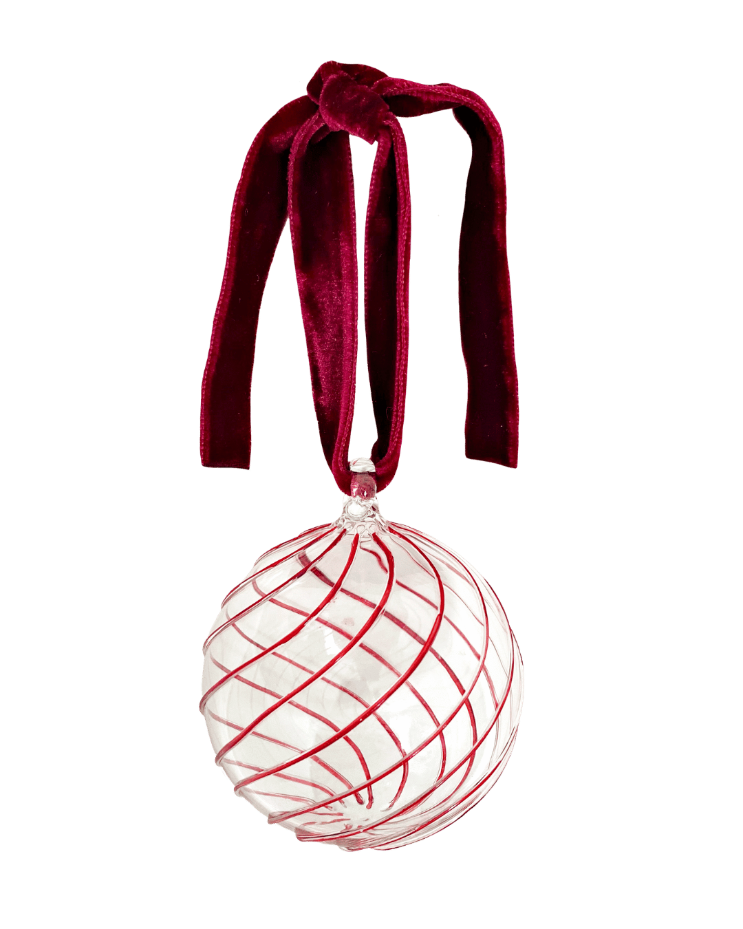 Swirl Glass Bauble - Red