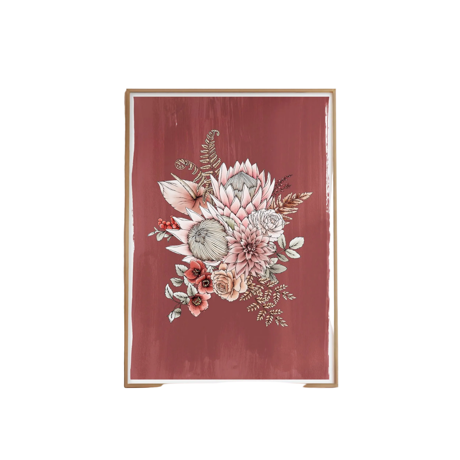Terracotta King Protea Artprint