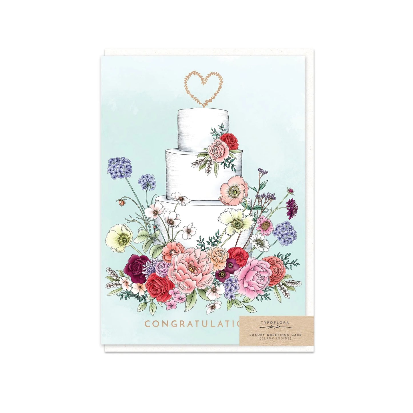Floral Wedding Cake Card