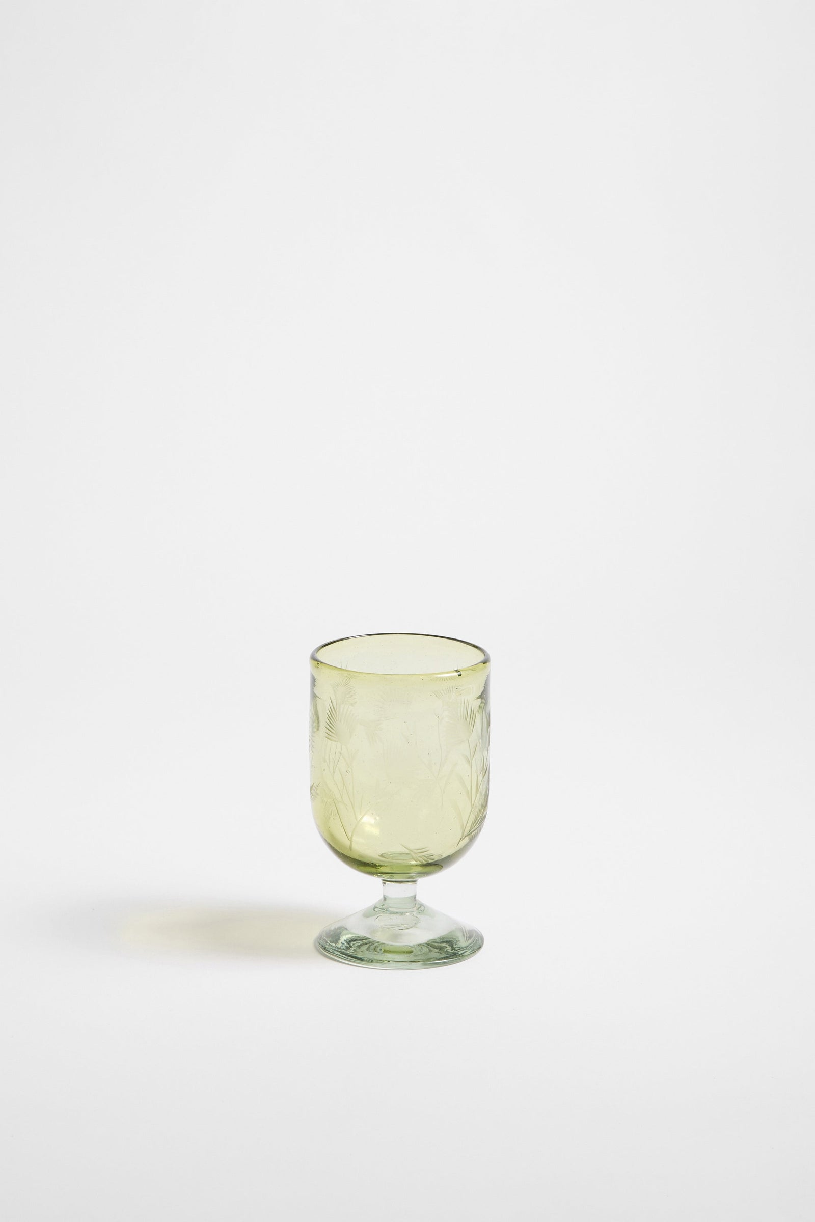 Etched Thistle Recycled Glassware, Wine Glass SET OF 4