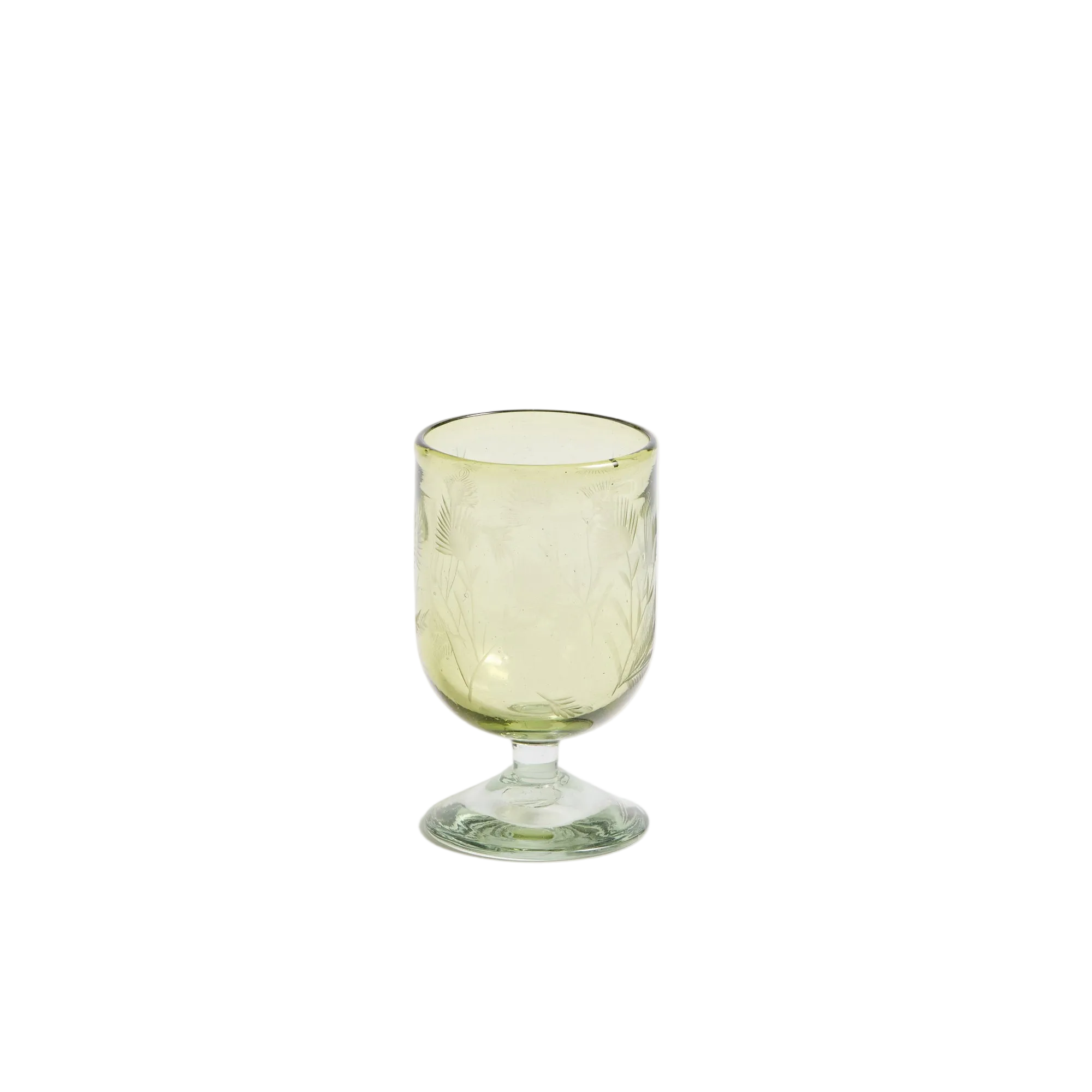 Etched Thistle Recycled Glassware, Wine Glass SET OF 4