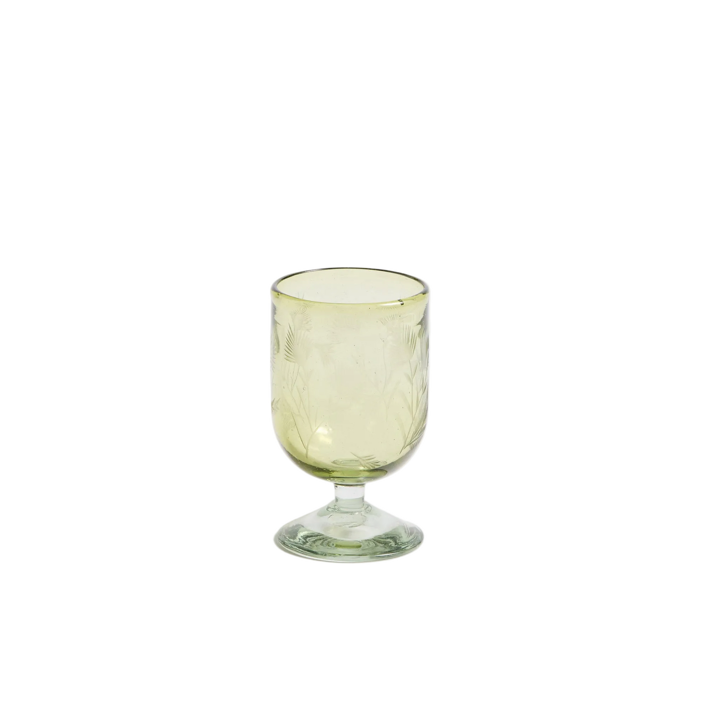 Etched Thistle Recycled Glassware, Wine Glass SET OF 4