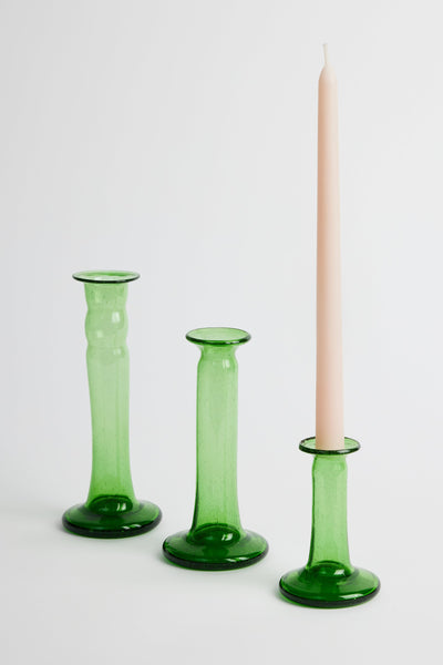 Egyptian Glass Candleholders Green