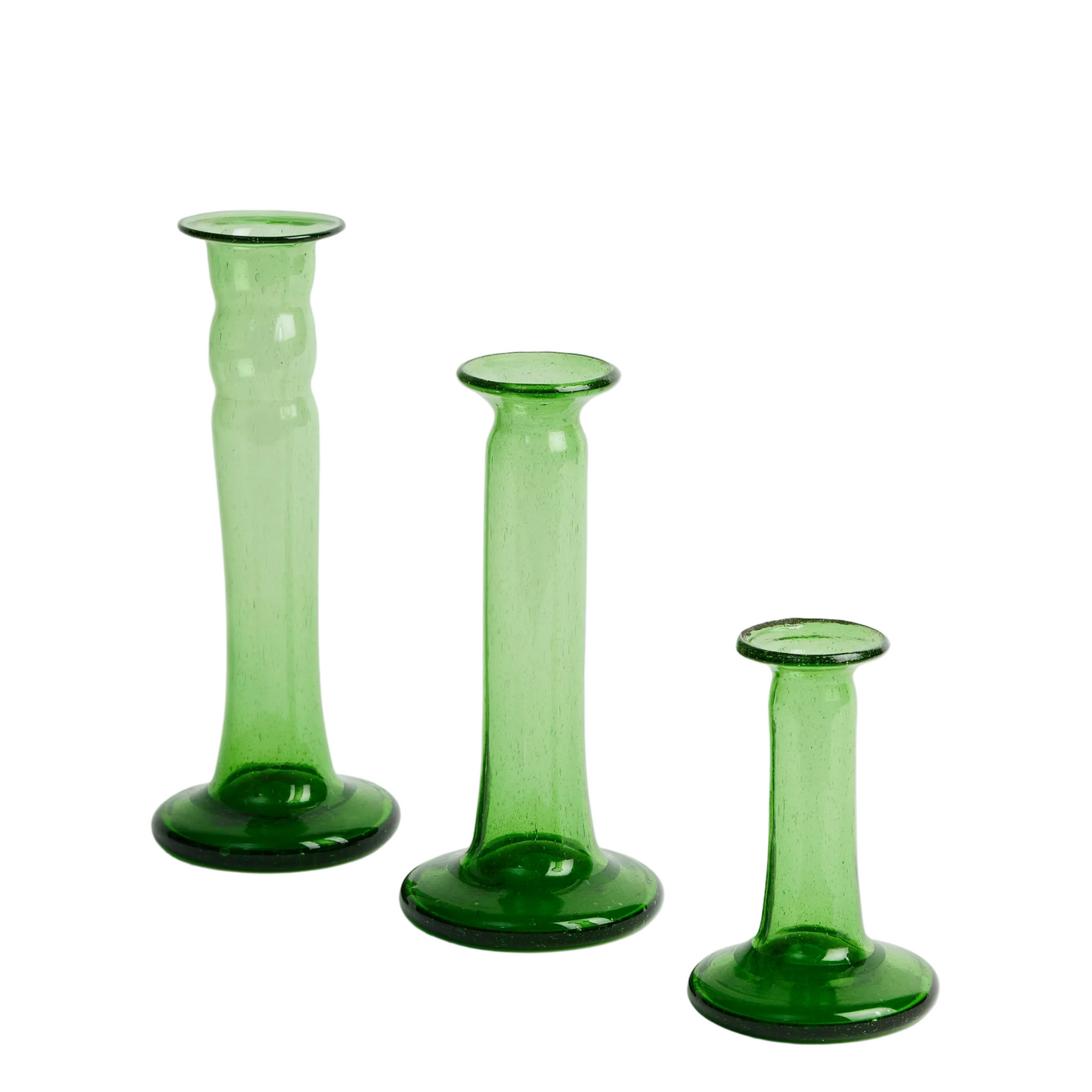 Egyptian Glass Candleholders Green