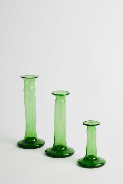 Egyptian Glass Candleholders Green