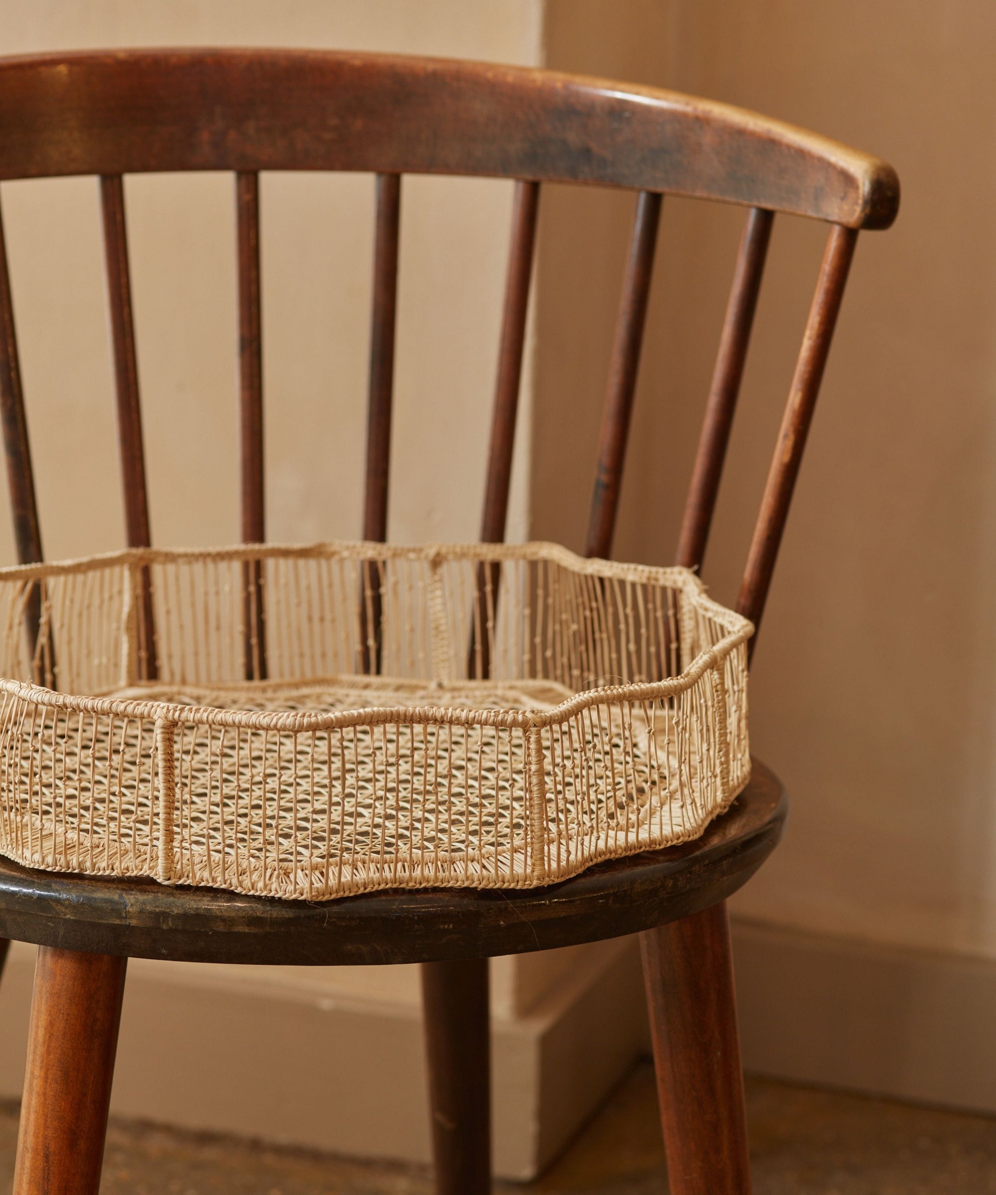 Deco Tray, woven iraca palm serving and display tray