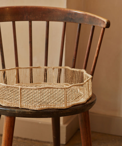 Deco Tray, woven iraca palm serving and display tray
