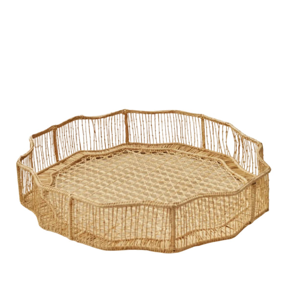 Deco Tray - handwoven iraca palm in natural, Usiacurí, Colombia