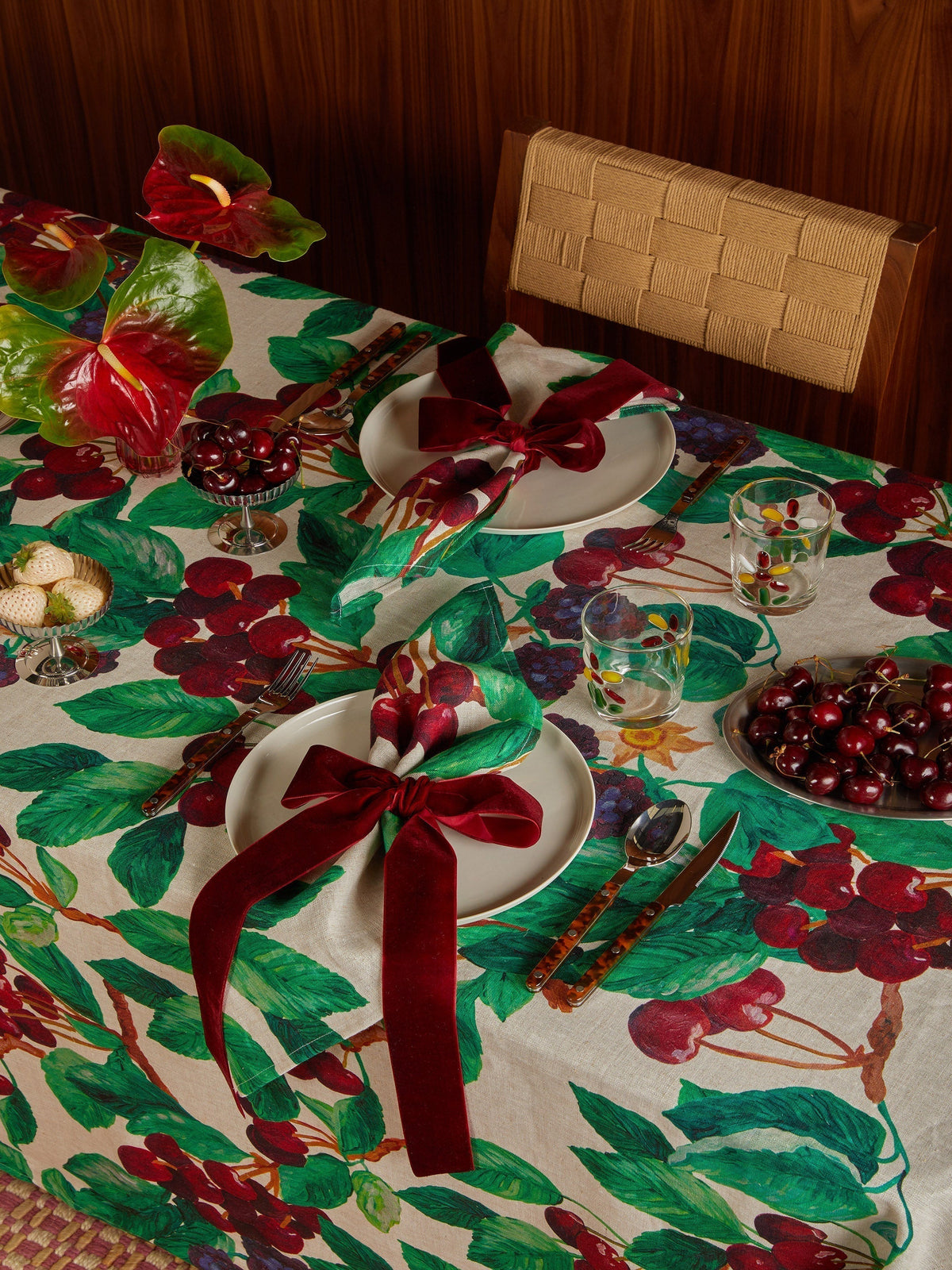 Cherries and Berries Multi Linen Napkins