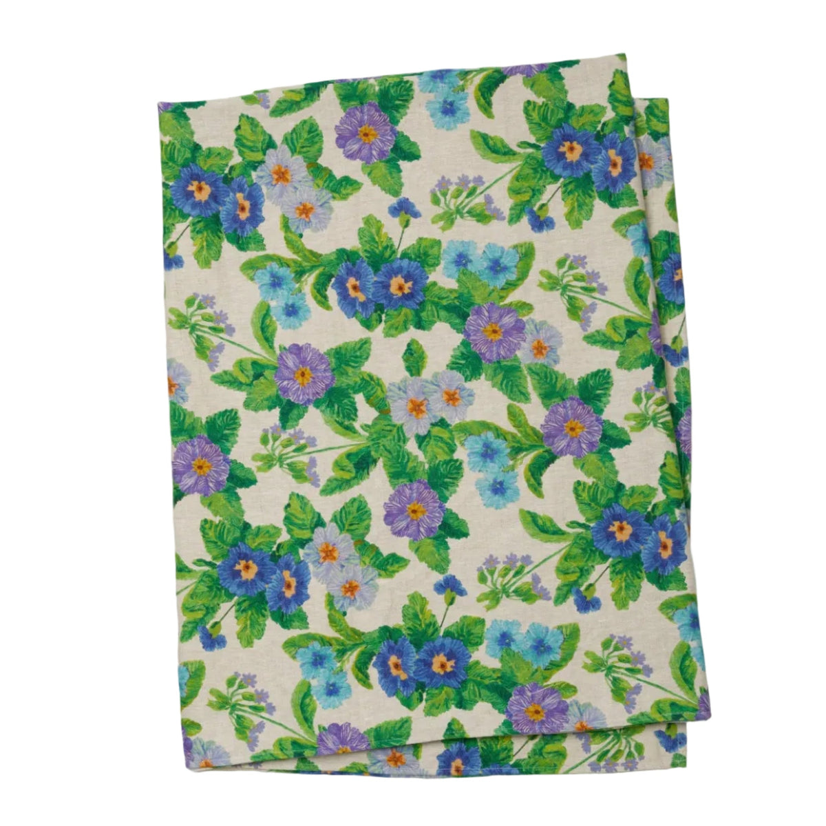 Summer Patch Blue Linen Tablecloth