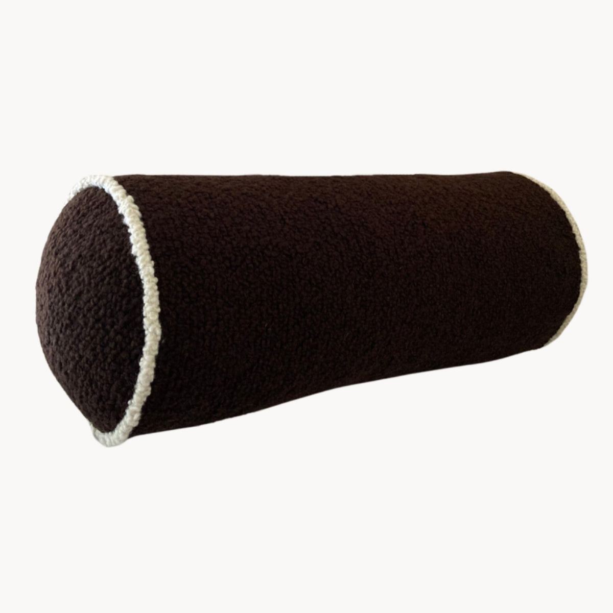 Le Cylindre - Passepoil - Wool Bouclé Bolster - Chocolate/Egg White