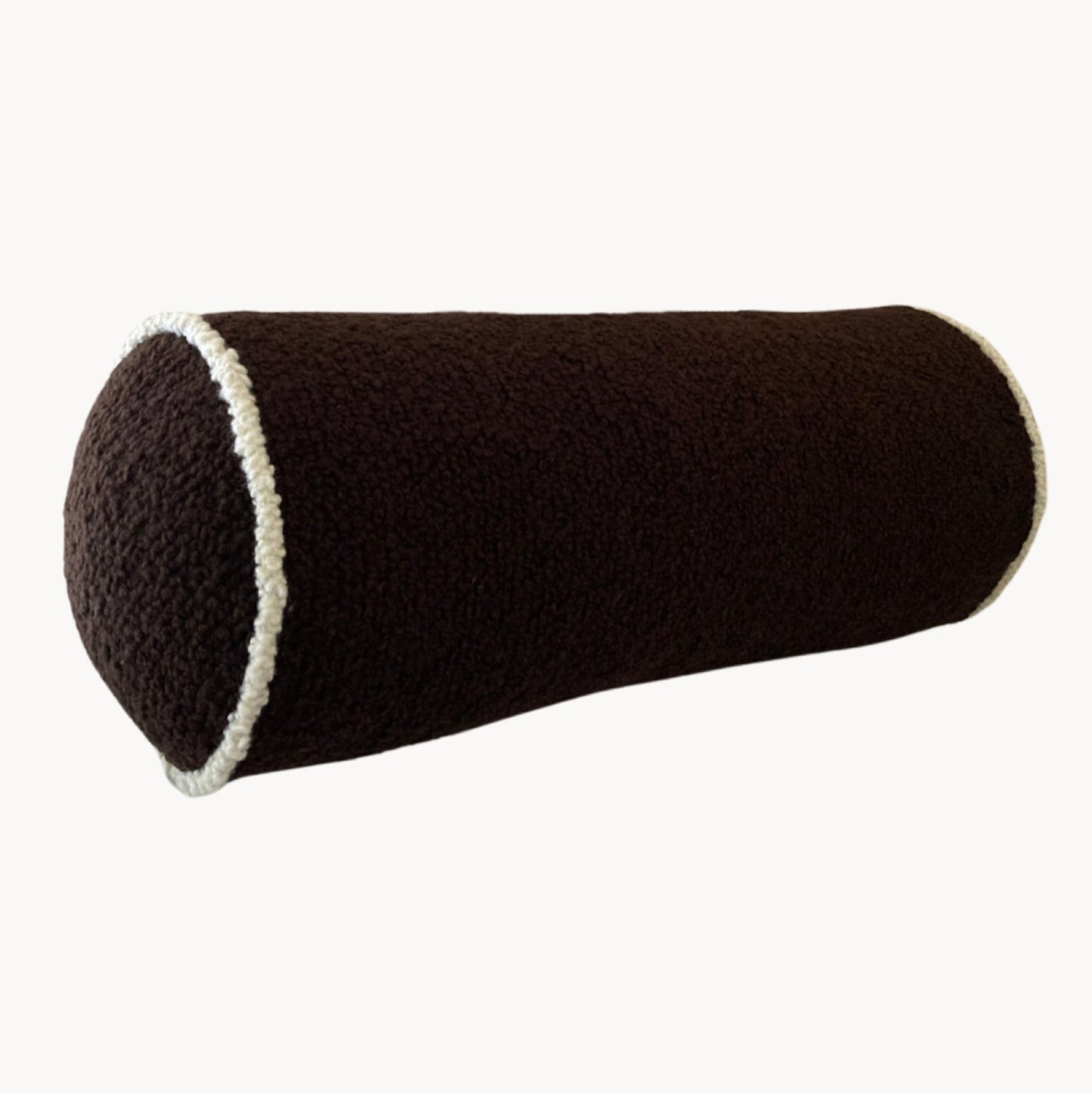 Le Cylindre - Passepoil - Wool Bouclé Bolster - Chocolate/Egg White