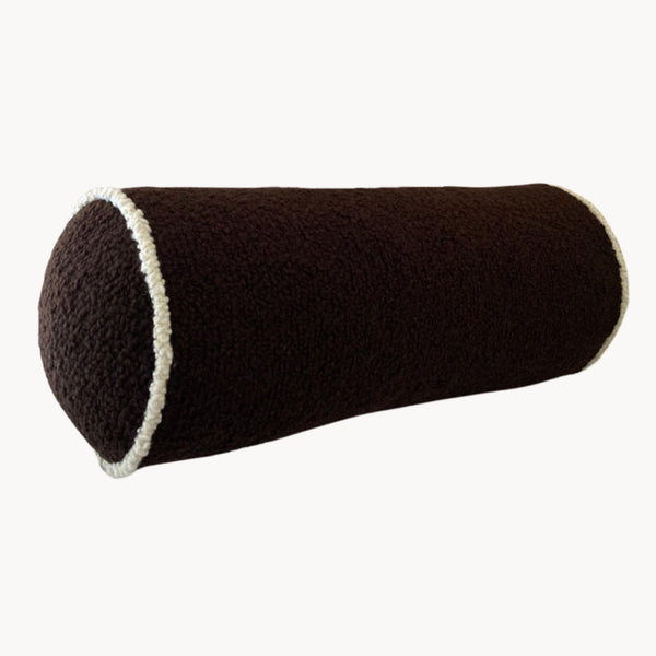 Le Cylindre - Passepoil - Wool Bouclé Bolster - Chocolate/Egg White