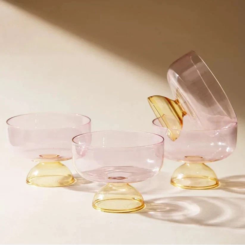Ivy Blush Pink Dessert Snack Bowl 4x3 Inches 6.08oz Set of 4 - Casa Amarosa