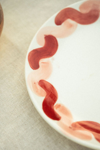 Onda Serving Plate - Pink & Red