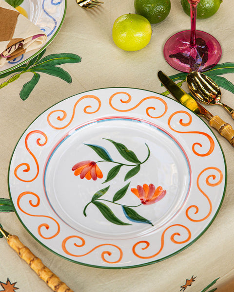 Rose Swirl Dinner Plate