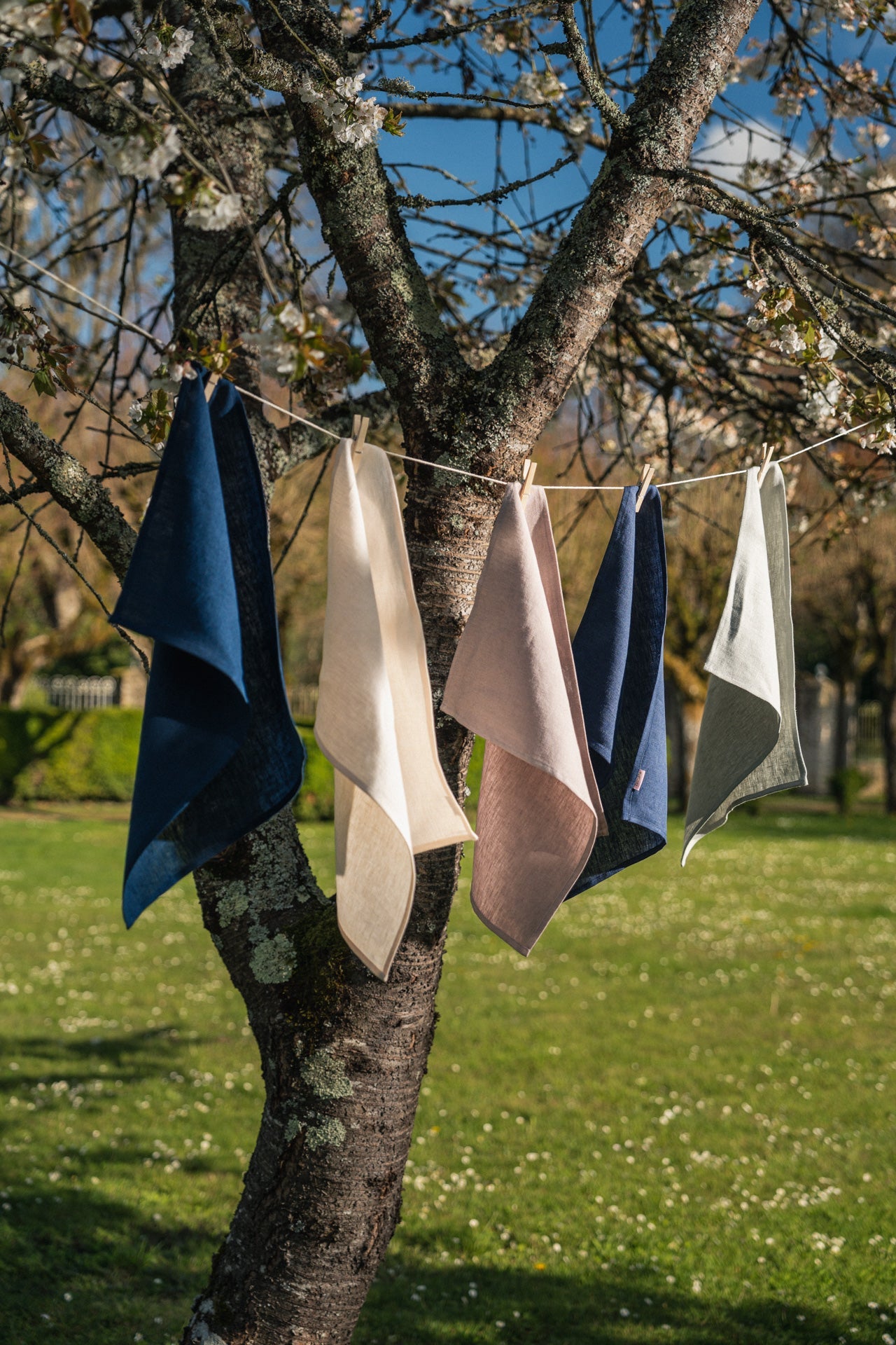 The Mineral Blue Linen Tea Towel