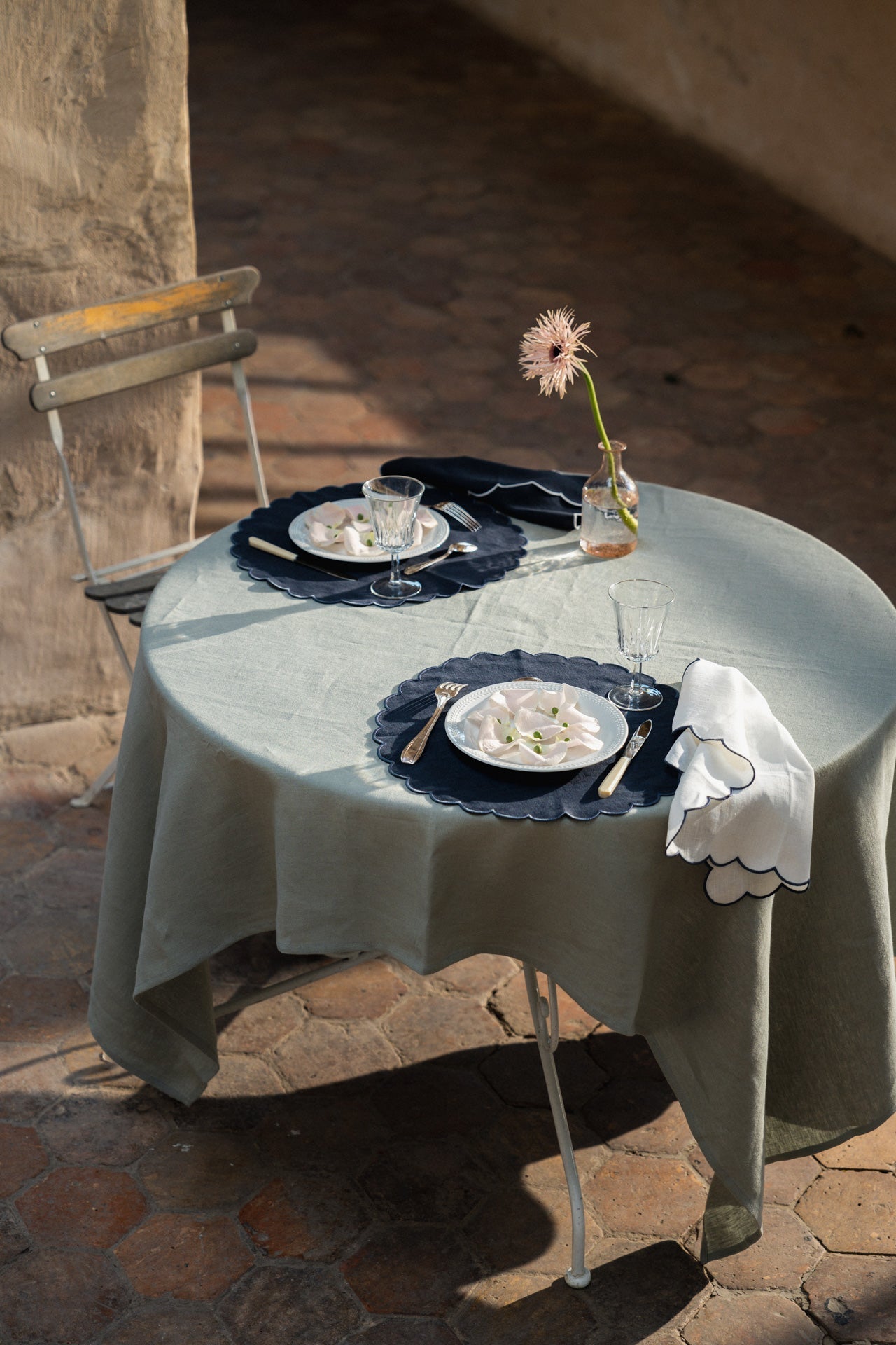 Linen Tablecloth in Seafoam Green