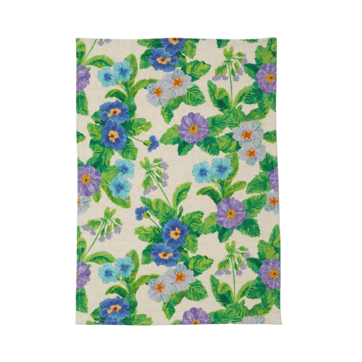 Summer Patch Blue Linen Tea Towel