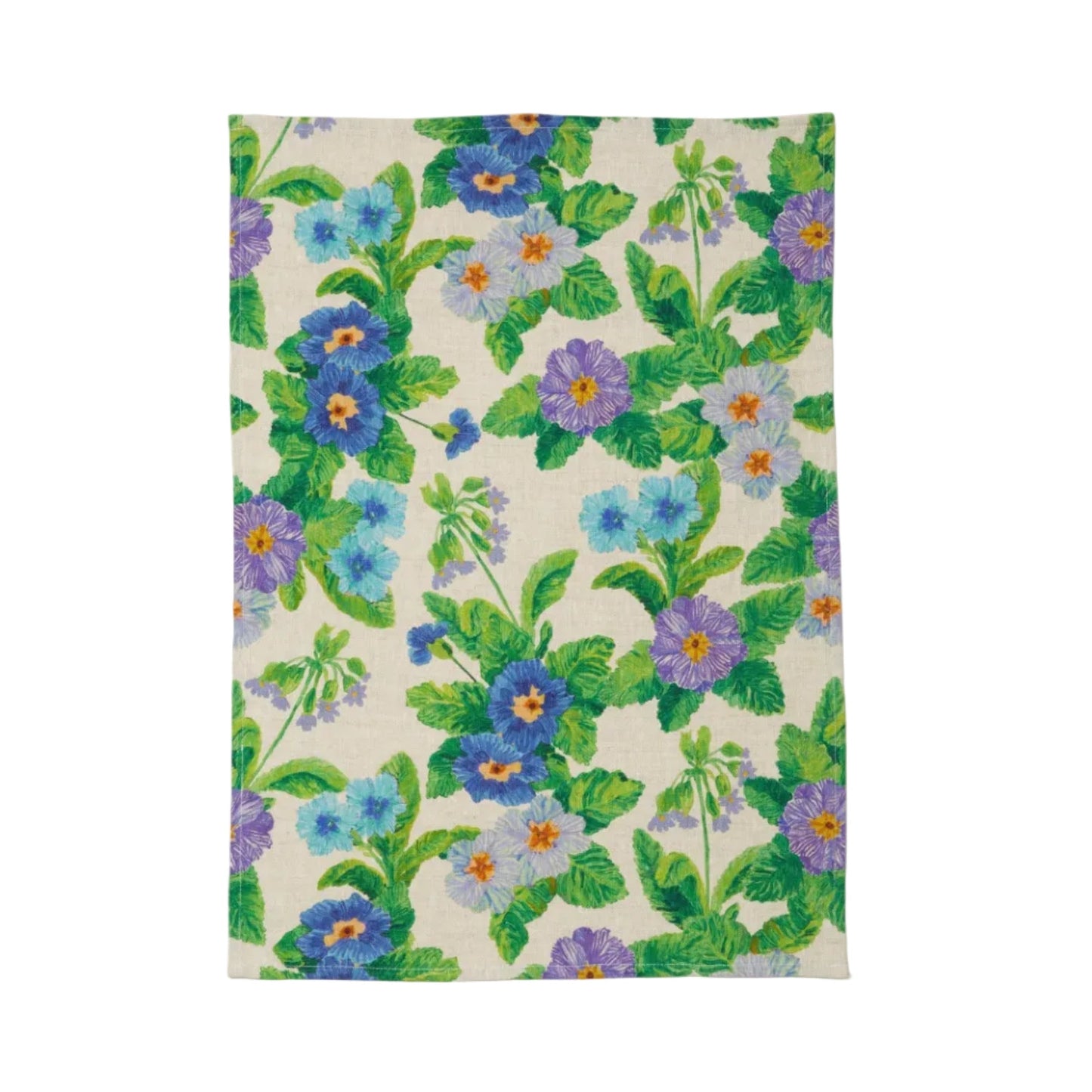 Summer Patch Blue Linen Tea Towel