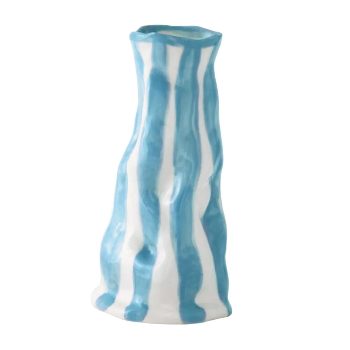 Turquoise Candy Stripe Vase