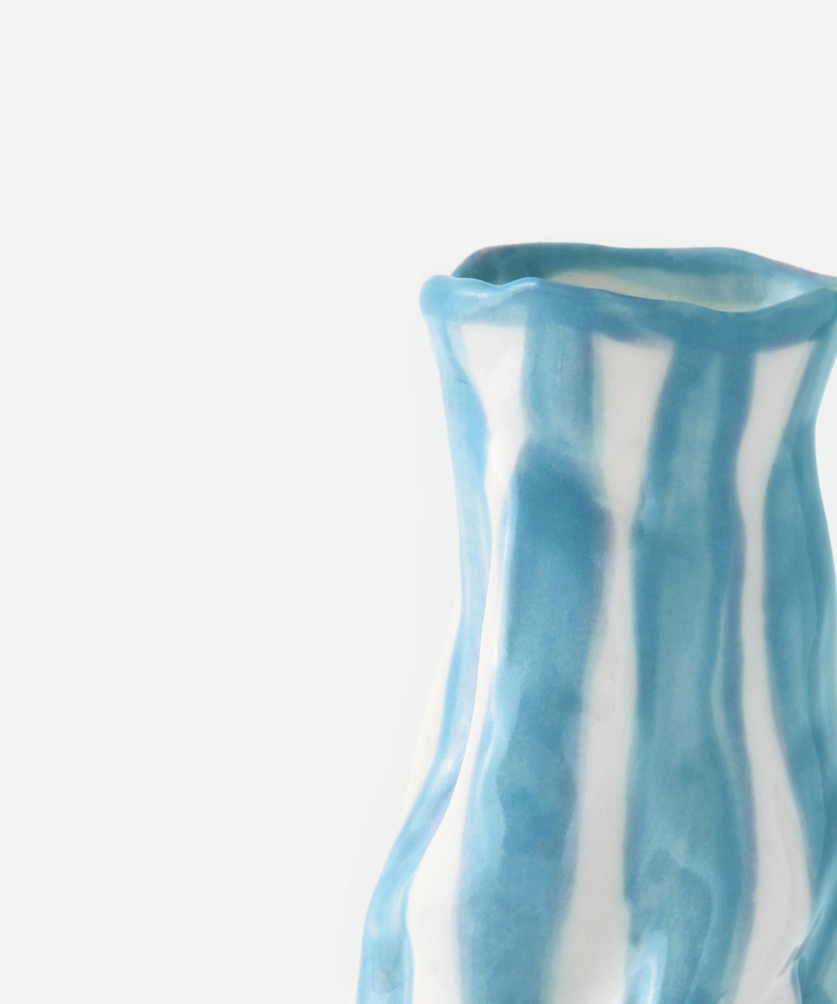 Turquoise Candy Stripe Vase