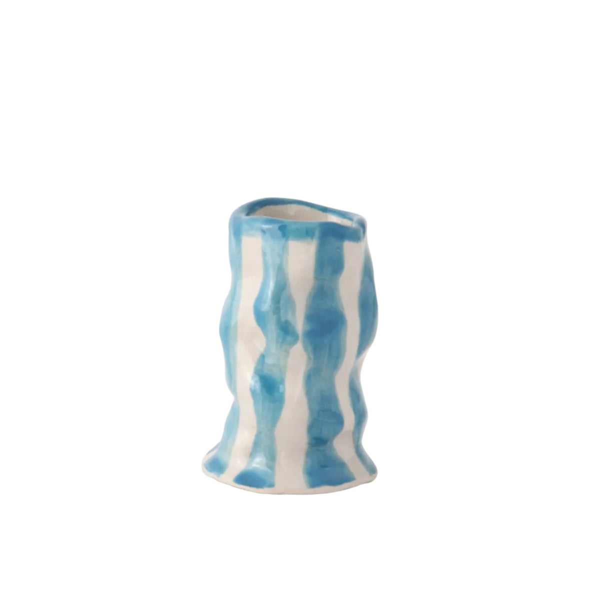 Turquoise Candy Stripe Candle Holder