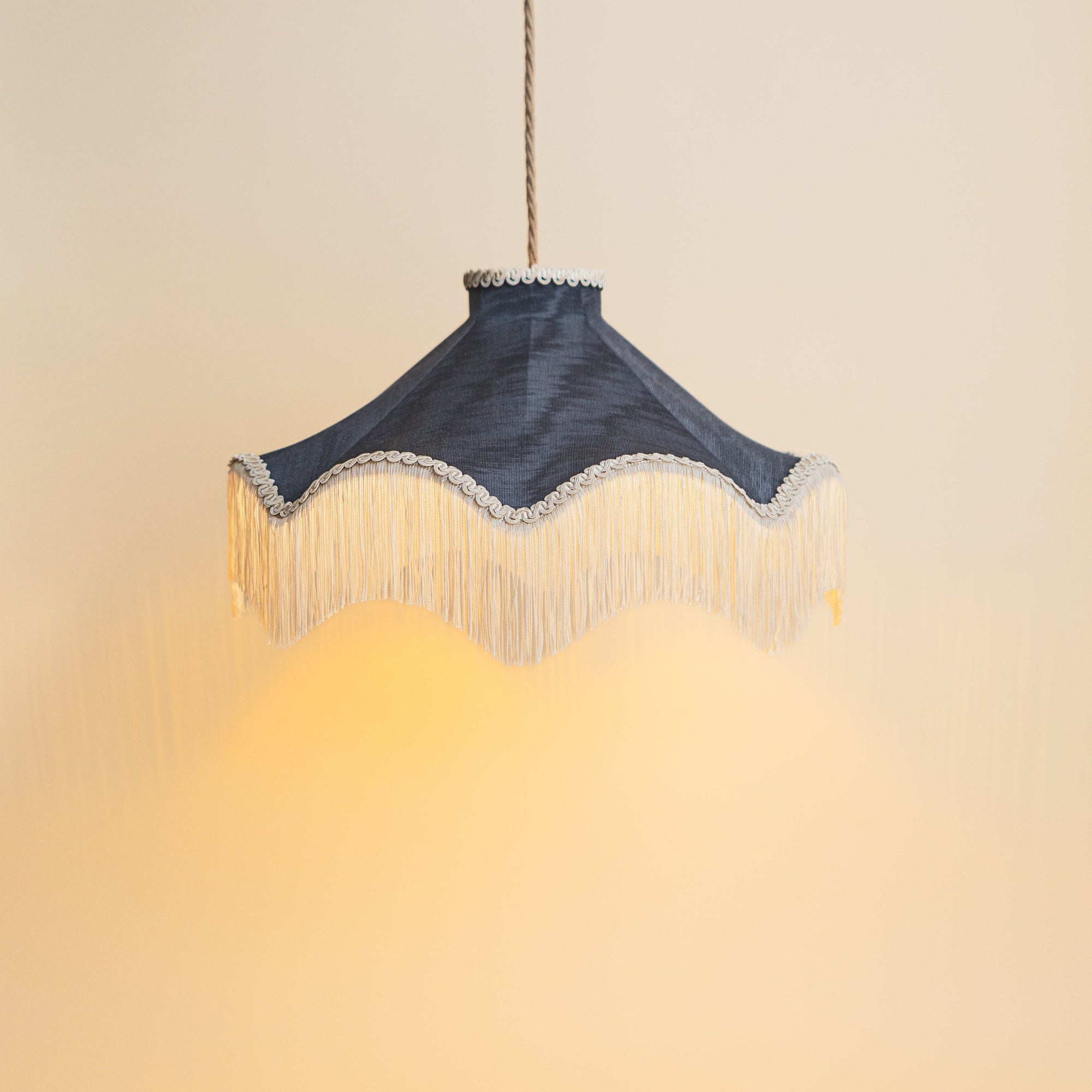The Daisy Moiré Lampshade - Midnight