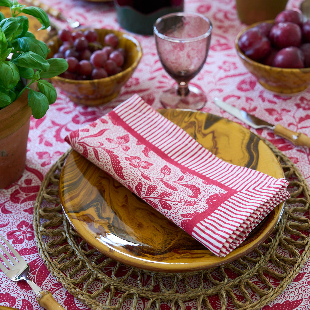 Red Ottilie Napkins - Set of 4
