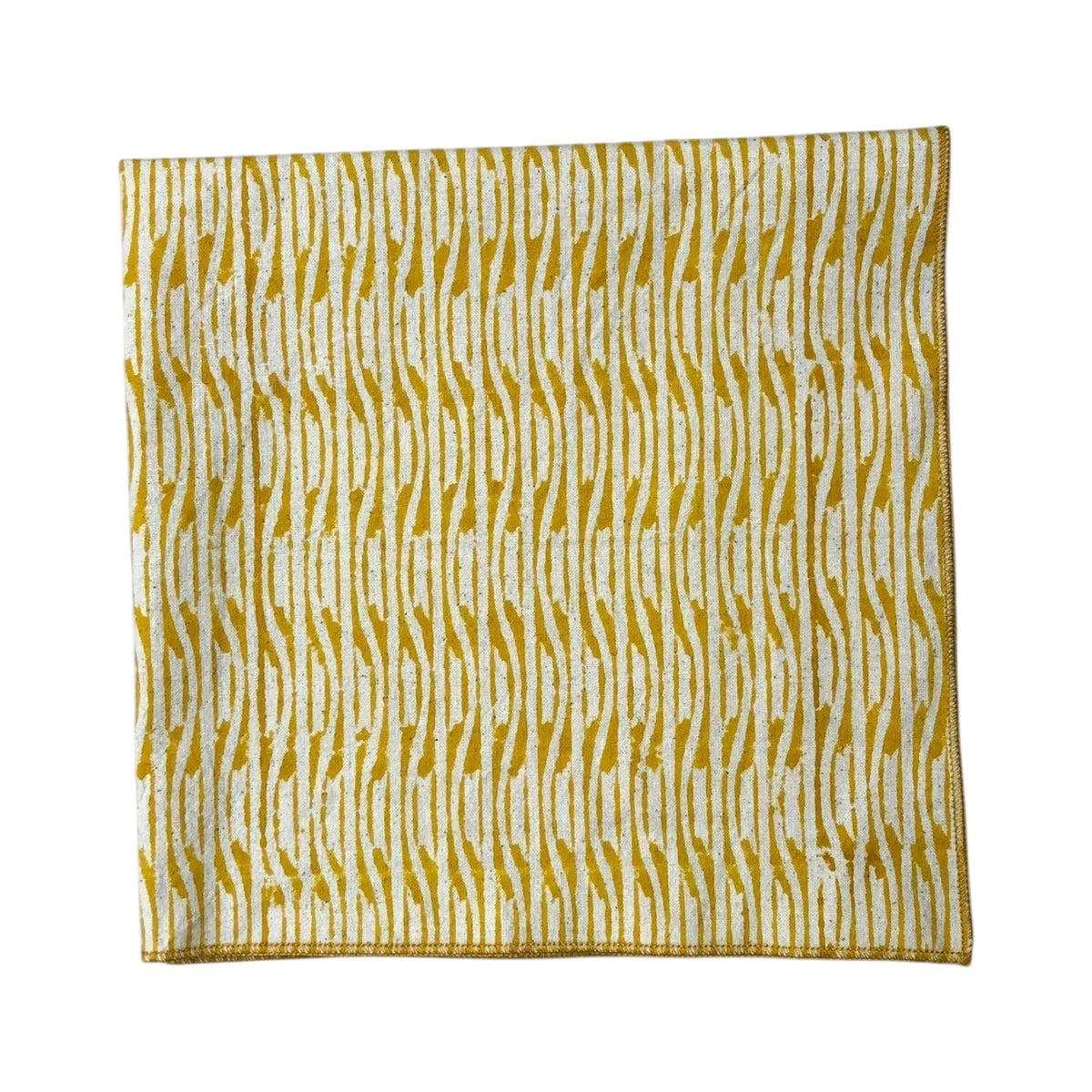 Mustard Tints Cloth Napkin | Block-Printed Cotton | 18x18 in